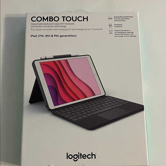 Logitech Combo Touch Keyboard Case for iPad - Gray - Picture 1 of 6